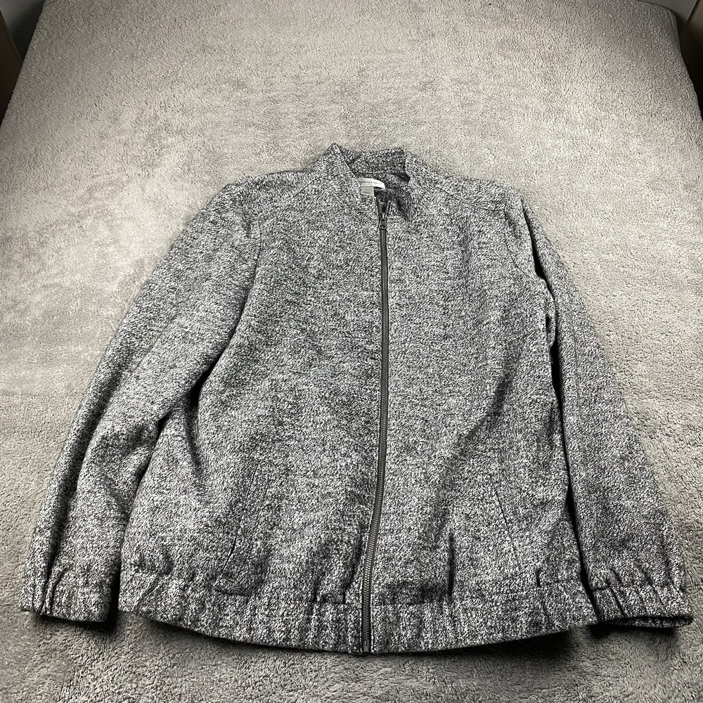Christopher & Banks Full Zip Knit Sweater Womens Large‎ Gray Heather Jacket